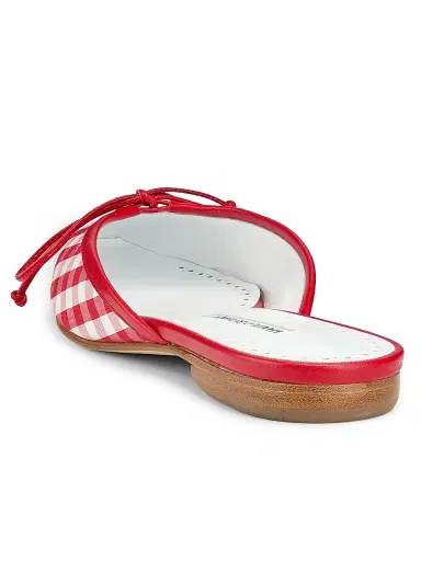 Manolo Blahnik Women's Camperinew Gingham Bow-Detail Mules | Thumbnail 3 Manolo Blahnik Women's Camperinew Gingham Bow-Detail Mules | Thumbnail 3