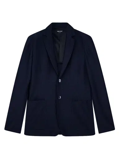 Giorgio Armani Men's Seersucker Single-Breasted Blazer - Midnight Blue - Size 48 | Thumbnail 1 Giorgio Armani Men's Seersucker Single-Breasted Blazer - Midnight Blue - Size 48 | Thumbnail 1