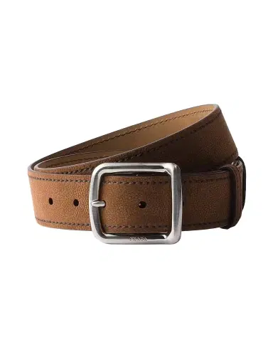 Prada Men's Nubuck Leather Belt | Thumbnail 1 Prada Men's Nubuck Leather Belt | Thumbnail 1
