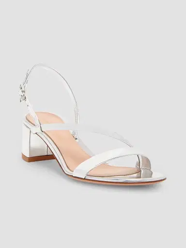 Gianvito Rossi Women's Betsey 45MM Metallic Leather Sandals - Silver | Thumbnail 2 Gianvito Rossi Women's Betsey 45MM Metallic Leather Sandals - Silver | Thumbnail 2