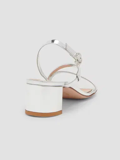 Gianvito Rossi Women's Betsey 45MM Metallic Leather Sandals - Silver | Thumbnail 3 Gianvito Rossi Women's Betsey 45MM Metallic Leather Sandals - Silver | Thumbnail 3