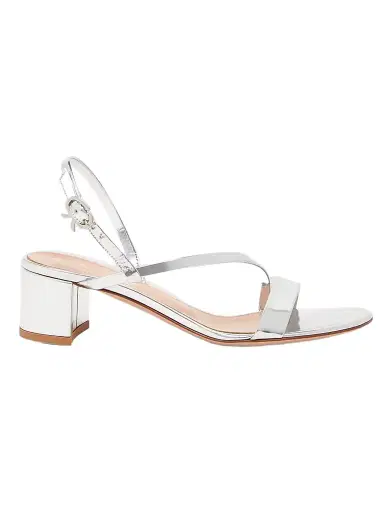Gianvito Rossi Women's Betsey 45MM Metallic Leather Sandals - Silver | Thumbnail 1 Gianvito Rossi Women's Betsey 45MM Metallic Leather Sandals - Silver | Thumbnail 1
