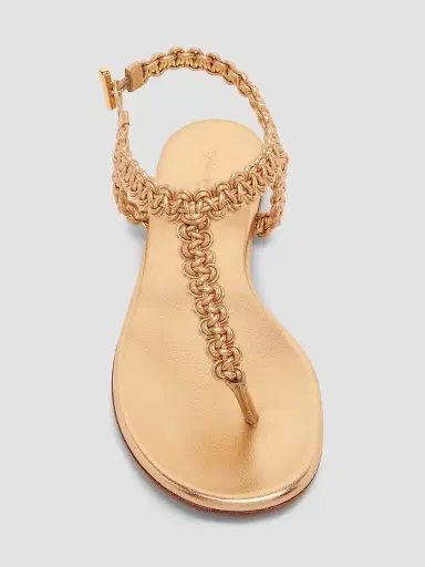 Gianvito Rossi Women's Woven Leather Flat Sandals - Meko Mekong | Thumbnail 4 Gianvito Rossi Women's Woven Leather Flat Sandals - Meko Mekong | Thumbnail 4
