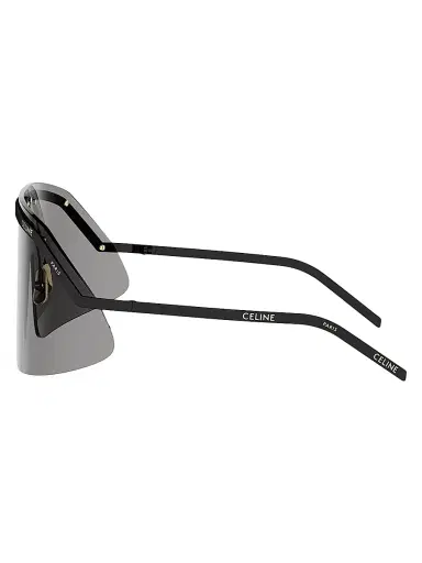 CELINE Women's Morning Shade Shield Sunglasses - Shiny Black Smoke | Thumbnail 3 CELINE Women's Morning Shade Shield Sunglasses - Shiny Black Smoke | Thumbnail 3