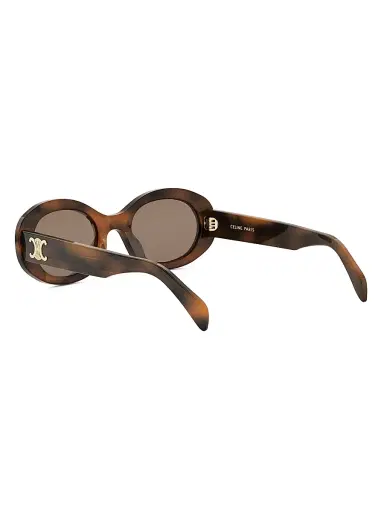 CELINE Women's Triomphe 52MM Oval Sunglasses - Blonde Havana Brown | Thumbnail 4 CELINE Women's Triomphe 52MM Oval Sunglasses - Blonde Havana Brown | Thumbnail 4