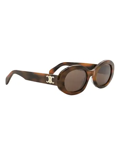 CELINE Women's Triomphe 52MM Oval Sunglasses - Blonde Havana Brown | Thumbnail 8 CELINE Women's Triomphe 52MM Oval Sunglasses - Blonde Havana Brown | Thumbnail 8