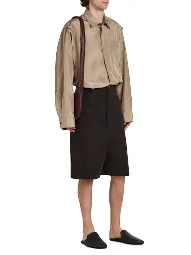 Bottega Veneta Men's Washed Silk Taffeta Overshirt | Thumbnail 2 Bottega Veneta Men's Washed Silk Taffeta Overshirt | Thumbnail 2