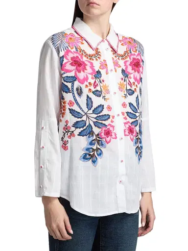 Johnny Was Women's Lirielle Floral Button-Front Shirt - Lirelle - Size XL | Thumbnail 4 Johnny Was Women's Lirielle Floral Button-Front Shirt - Lirelle - Size XL | Thumbnail 4