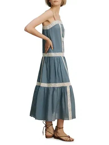 Veronica Beard Women's Mazarine Tiered Midi-Dress | Thumbnail 3 Veronica Beard Women's Mazarine Tiered Midi-Dress | Thumbnail 3