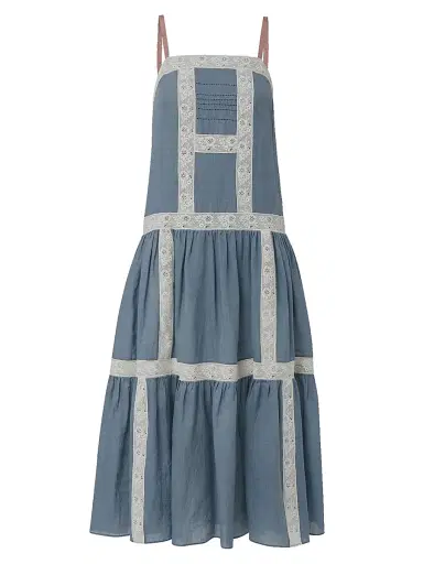 Veronica Beard Women's Mazarine Tiered Midi-Dress | Thumbnail 1 Veronica Beard Women's Mazarine Tiered Midi-Dress | Thumbnail 1