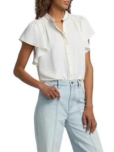 Ramy Brook Women's Aurora Flutter-Sleeve Top - | Thumbnail 4 Ramy Brook Women's Aurora Flutter-Sleeve Top - | Thumbnail 4