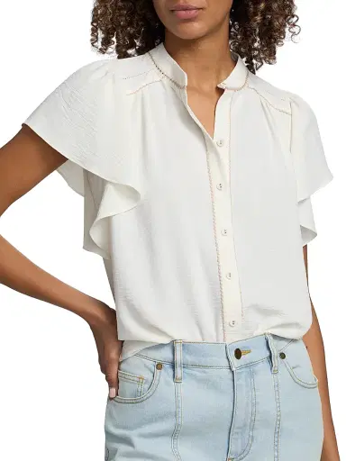 Ramy Brook Women's Aurora Flutter-Sleeve Top - | Thumbnail 6 Ramy Brook Women's Aurora Flutter-Sleeve Top - | Thumbnail 6