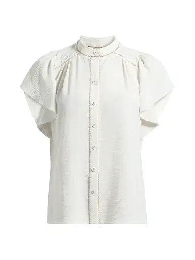 Ramy Brook Women's Aurora Flutter-Sleeve Top - | Thumbnail 1 Ramy Brook Women's Aurora Flutter-Sleeve Top - | Thumbnail 1