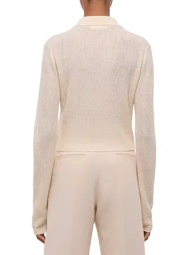 Helmut Lang Women's Raw Edge Linen-Blend Knit Cardigan | Thumbnail 5 Helmut Lang Women's Raw Edge Linen-Blend Knit Cardigan | Thumbnail 5