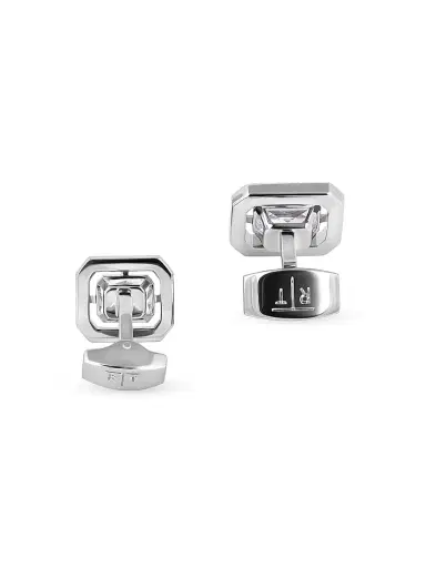 Tateossian Men's RT Rhodium-Plated Stainless Steel & Cubic Zirconia Halo Cufflinks | Thumbnail 4 Tateossian Men's RT Rhodium-Plated Stainless Steel & Cubic Zirconia Halo Cufflinks | Thumbnail 4