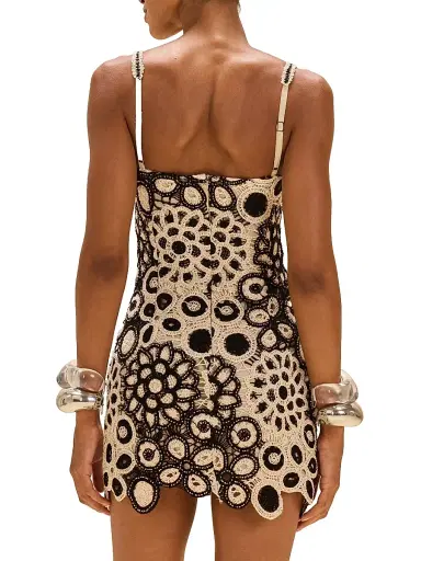 PatBo Women's Coral Floral Cotton Crochet Minidress - Black White | Thumbnail 4 PatBo Women's Coral Floral Cotton Crochet Minidress - Black White | Thumbnail 4