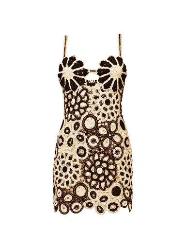PatBo Women's Coral Floral Cotton Crochet Minidress - Black White | Thumbnail 1 PatBo Women's Coral Floral Cotton Crochet Minidress - Black White | Thumbnail 1