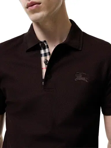 Burberry Men's Eddie Cotton Piqué Slim-Fit Polo Shirt - Clove Brown | Thumbnail 3 Burberry Men's Eddie Cotton Piqué Slim-Fit Polo Shirt - Clove Brown | Thumbnail 3