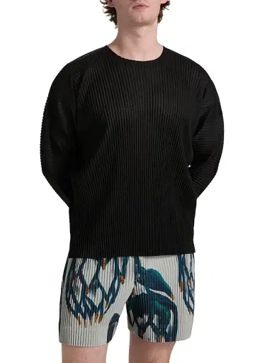 Homme Plissé Issey Miyake Men's Agave Mesh Pleated Top - Black - Size XL | Thumbnail 3 Homme Plissé Issey Miyake Men's Agave Mesh Pleated Top - Black - Size XL | Thumbnail 3