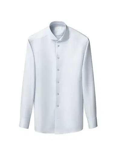 Eton Men's Contemporary Fit Textured Cotton-Linen Shirt - Light Blue | Thumbnail 2 Eton Men's Contemporary Fit Textured Cotton-Linen Shirt - Light Blue | Thumbnail 2