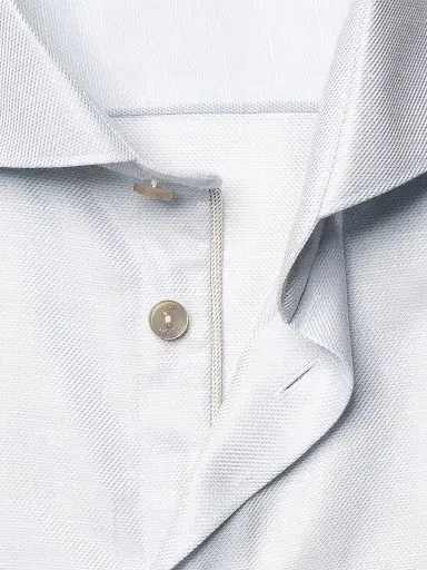 Eton Men's Contemporary Fit Textured Cotton-Linen Shirt - Light Blue | Thumbnail 7 Eton Men's Contemporary Fit Textured Cotton-Linen Shirt - Light Blue | Thumbnail 7