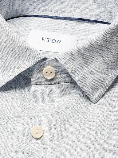 Eton Men's Linen Long-Sleeve Shirt - Light Blue | Thumbnail 7 Eton Men's Linen Long-Sleeve Shirt - Light Blue | Thumbnail 7