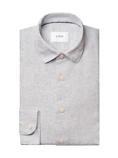 Eton Men's Linen Long-Sleeve Shirt - Light Blue | Thumbnail 1 Eton Men's Linen Long-Sleeve Shirt - Light Blue | Thumbnail 1