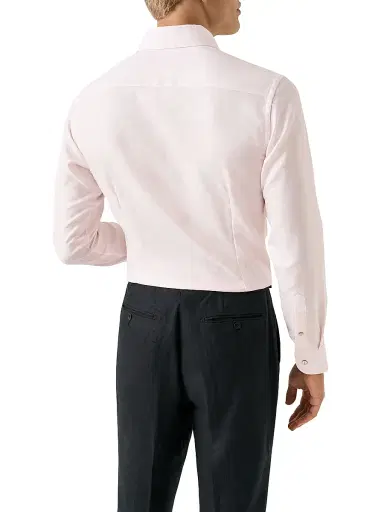 Eton Men's Contemporary Fit Textured Cotton-Linen Shirt - Pink | Thumbnail 3 Eton Men's Contemporary Fit Textured Cotton-Linen Shirt - Pink | Thumbnail 3