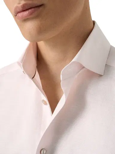 Eton Men's Contemporary Fit Textured Cotton-Linen Shirt - Pink | Thumbnail 4 Eton Men's Contemporary Fit Textured Cotton-Linen Shirt - Pink | Thumbnail 4