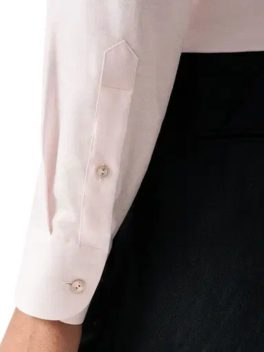 Eton Men's Contemporary Fit Textured Cotton-Linen Shirt - Pink | Thumbnail 5 Eton Men's Contemporary Fit Textured Cotton-Linen Shirt - Pink | Thumbnail 5