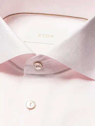 Eton Men's Contemporary Fit Textured Cotton-Linen Shirt - Pink | Thumbnail 6 Eton Men's Contemporary Fit Textured Cotton-Linen Shirt - Pink | Thumbnail 6