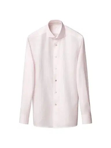 Eton Men's Contemporary Fit Textured Cotton-Linen Shirt - Pink | Thumbnail 1 Eton Men's Contemporary Fit Textured Cotton-Linen Shirt - Pink | Thumbnail 1