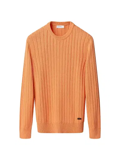 Eton Men's Knit Crewneck Sweater - Orange | Thumbnail 1 Eton Men's Knit Crewneck Sweater - Orange | Thumbnail 1