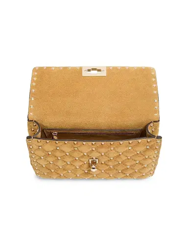 Valentino Garavani Women's Rockstud Spike Suede Shoulder Bag - Havana Beige | Thumbnail 5 Valentino Garavani Women's Rockstud Spike Suede Shoulder Bag - Havana Beige | Thumbnail 5