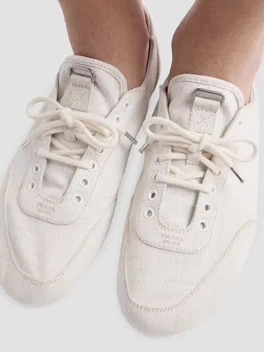 Prada Men's Collapse Denim Sneakers - White - Size 10.5 | Thumbnail 6 Prada Men's Collapse Denim Sneakers - White - Size 10.5 | Thumbnail 6