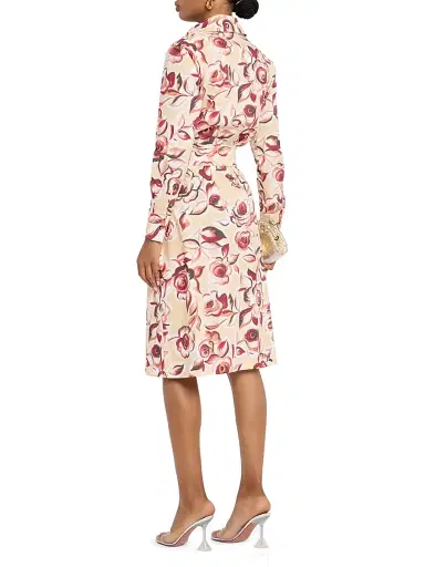 Chiara Boni La Petite Robe Women's Belted Rose Midi-Shirtdress - Multi Pattern | Thumbnail 4 Chiara Boni La Petite Robe Women's Belted Rose Midi-Shirtdress - Multi Pattern | Thumbnail 4