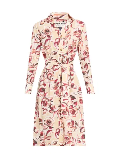 Chiara Boni La Petite Robe Women's Belted Rose Midi-Shirtdress - Multi Pattern | Thumbnail 1 Chiara Boni La Petite Robe Women's Belted Rose Midi-Shirtdress - Multi Pattern | Thumbnail 1