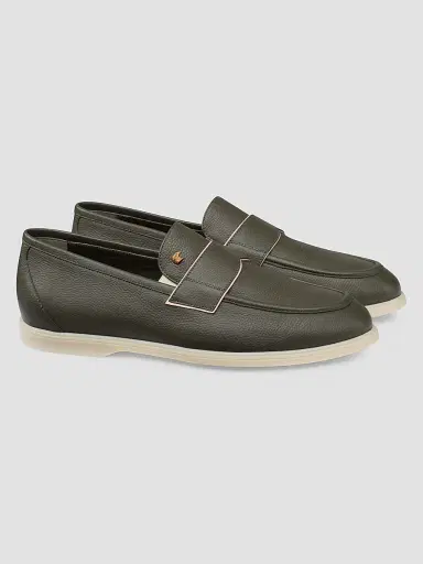 Stefano Ricci Men's Calfskin Leather Loafers - Green | Thumbnail 2 Stefano Ricci Men's Calfskin Leather Loafers - Green | Thumbnail 2
