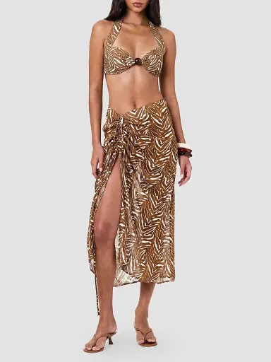 NICHOLAS Women's Lia Georgette Midi Skirt - Abstract Animal | Thumbnail 2 NICHOLAS Women's Lia Georgette Midi Skirt - Abstract Animal | Thumbnail 2