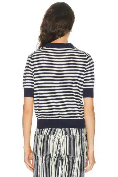 RENGGLI Silk Cashmere Stripe Knit Polo Top | Thumbnail 3 RENGGLI Silk Cashmere Stripe Knit Polo Top | Thumbnail 3