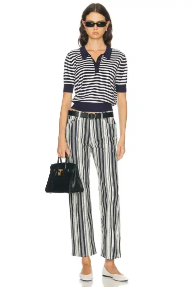 RENGGLI Silk Cashmere Stripe Knit Polo Top | Thumbnail 4 RENGGLI Silk Cashmere Stripe Knit Polo Top | Thumbnail 4