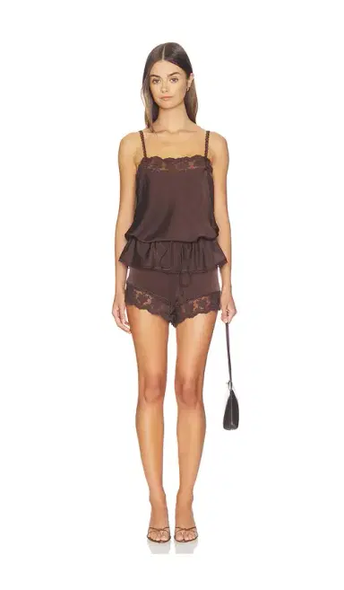 Bardot Bonita Satin Lace Trim Short | Thumbnail 5 Bardot Bonita Satin Lace Trim Short | Thumbnail 5