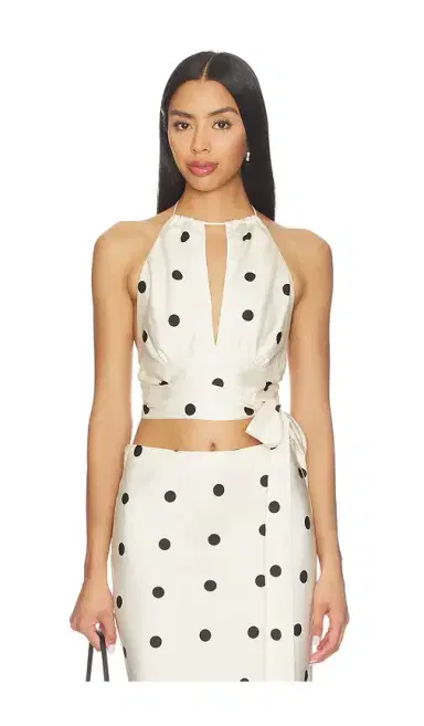 Bardot Pheobe Satin Halter Tie Top | Thumbnail 1 Bardot Pheobe Satin Halter Tie Top | Thumbnail 1