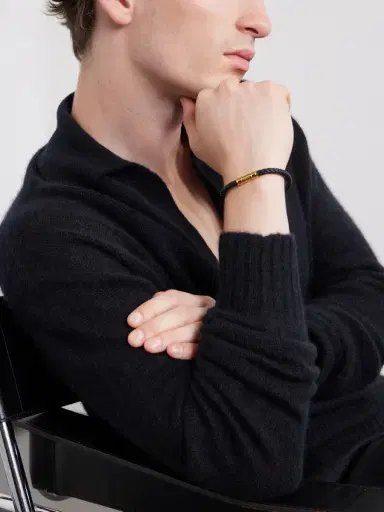 Tom Ford Gold-Tone and Woven Leather Bracelet - Men | Thumbnail 2 Tom Ford Gold-Tone and Woven Leather Bracelet - Men | Thumbnail 2
