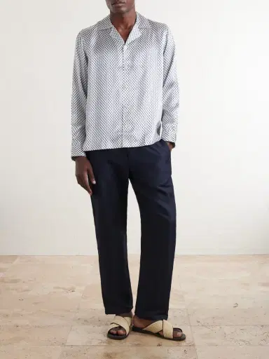 Frescobol Carioca Safra Camp-Collar Printed Silk-Satin Shirt - Men | Thumbnail 2 Frescobol Carioca Safra Camp-Collar Printed Silk-Satin Shirt - Men | Thumbnail 2