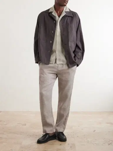 Frescobol Carioca Oscar Straight-Leg Linen and Cotton-Blend Drawstring Trousers - Men | Thumbnail 2 Frescobol Carioca Oscar Straight-Leg Linen and Cotton-Blend Drawstring Trousers - Men | Thumbnail 2