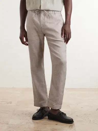 Frescobol Carioca Oscar Straight-Leg Linen and Cotton-Blend Drawstring Trousers - Men | Thumbnail 3 Frescobol Carioca Oscar Straight-Leg Linen and Cotton-Blend Drawstring Trousers - Men | Thumbnail 3
