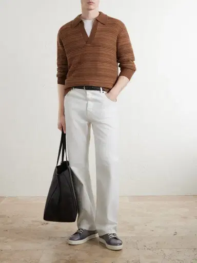 Canali Wool and Cashmere-Blend Polo Sweater - Men | Thumbnail 2 Canali Wool and Cashmere-Blend Polo Sweater - Men | Thumbnail 2