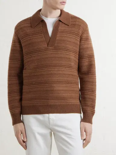 Canali Wool and Cashmere-Blend Polo Sweater - Men | Thumbnail 3 Canali Wool and Cashmere-Blend Polo Sweater - Men | Thumbnail 3