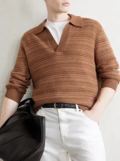 Canali Wool and Cashmere-Blend Polo Sweater - Men | Thumbnail 5 Canali Wool and Cashmere-Blend Polo Sweater - Men | Thumbnail 5